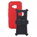 HTC One M9 - Silicone Hybrid Dual Layer Armor Defender Phone Protective Kickstand Cover Case - Red